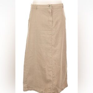 Anthropologie Self Contrast classic Beige Midi Skirt - Effortless Everyday Style